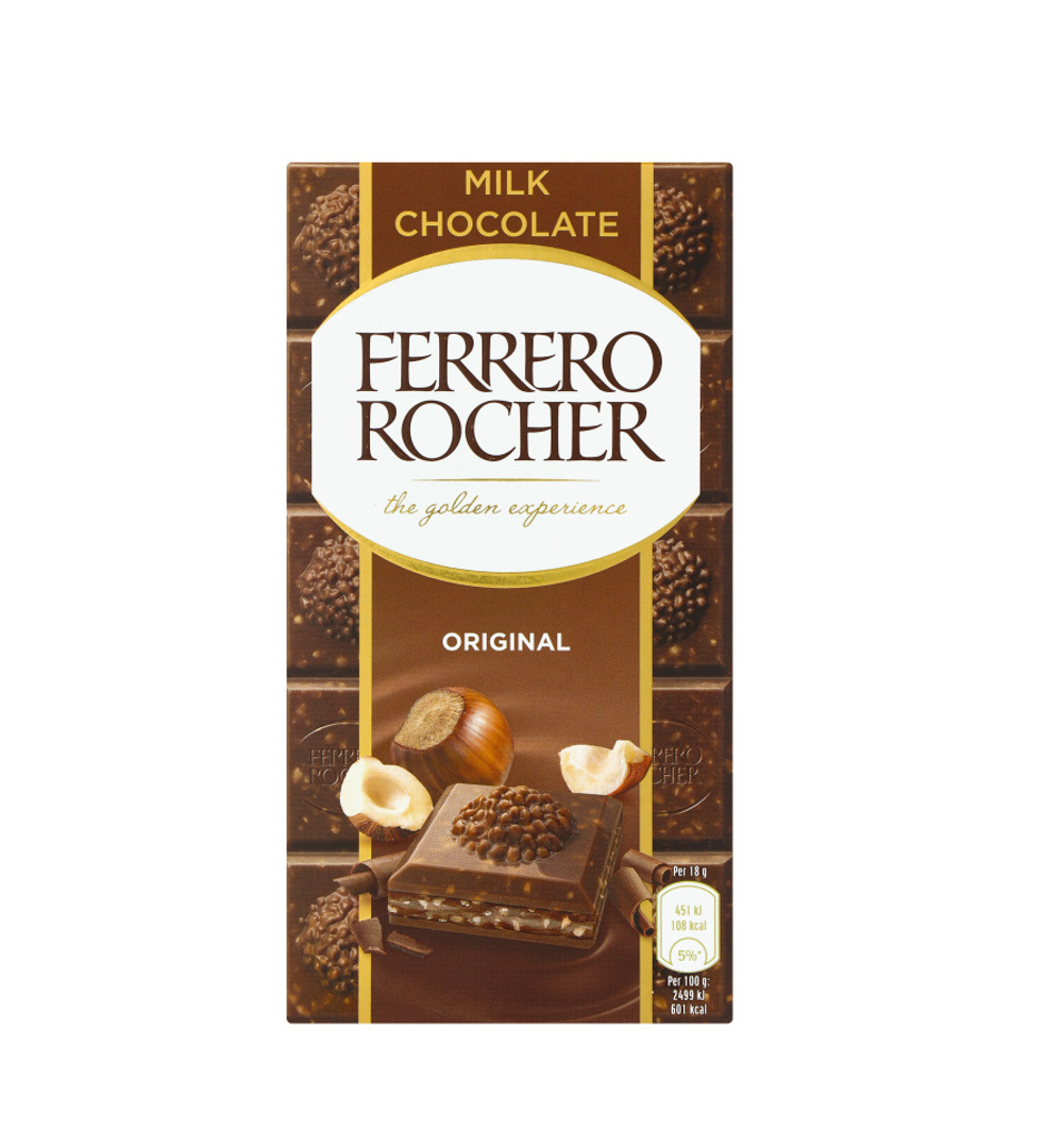 Шоколад Ferrero Rocher молочный с лесными орехами 90 г